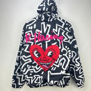 Keith Haring Members Only Zip Up Windbreaker Jacket Large